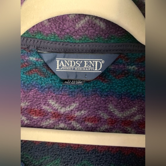 Vintage Lands End Fleece Pullover Size Large - Picture 3 of 4